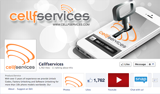 New Cellfservices Facebook Design
